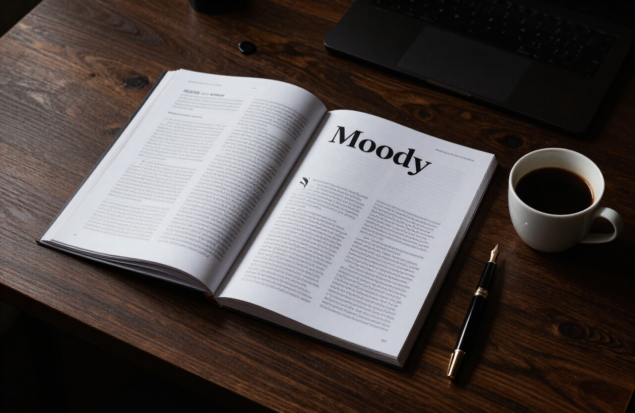 Writing desk with magazine, pen and coffee